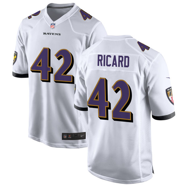 Mens Baltimore Ravens #42 Patrick Ricard Nike White Vapor Limited Player Jersey