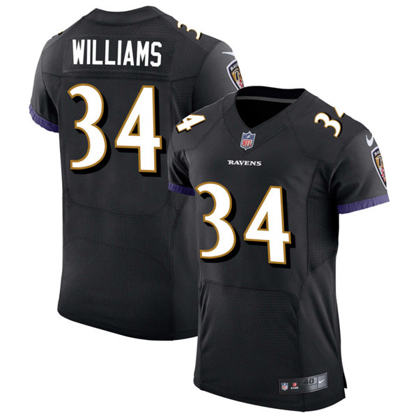 Mens Baltimore Ravens #34 Ty'Son Williams Nike Black Alternate Vapor Limited Player Jersey