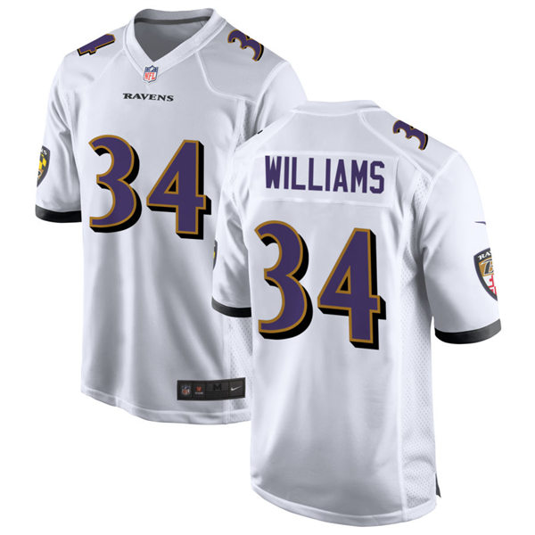 Mens Baltimore Ravens #34 Ty'Son Williams Nike White Vapor Limited Player Jersey