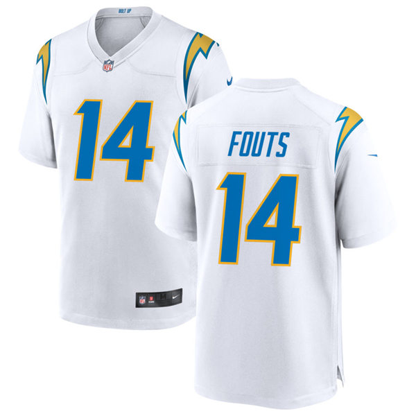 Mens Los Angeles Chargers Retired Player #14 Dan Fouts Nike White Vapor Limited Jersey