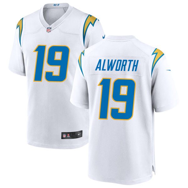 Mens Los Angeles Chargers Retired Player #19 Lance Alworth Nike White Vapor Limited Jersey
