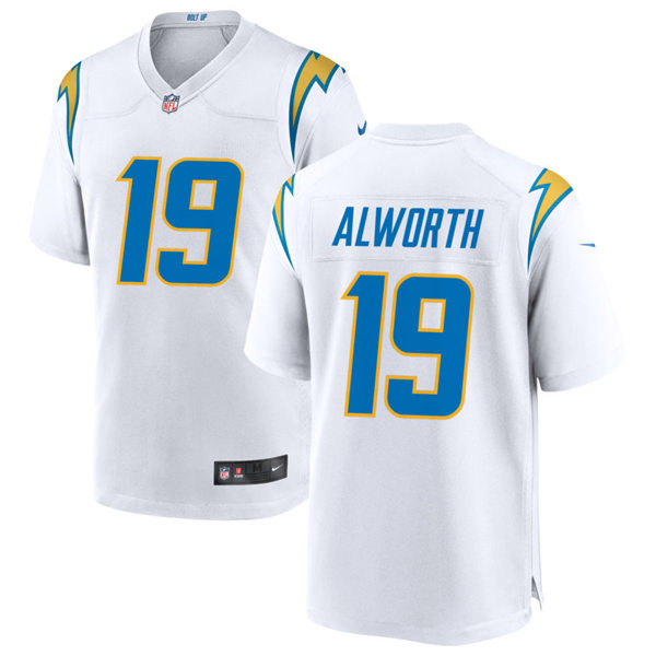 Mens Los Angeles Chargers Retired Player #19 Lance Alworth Nike White Vapor Limited Jersey