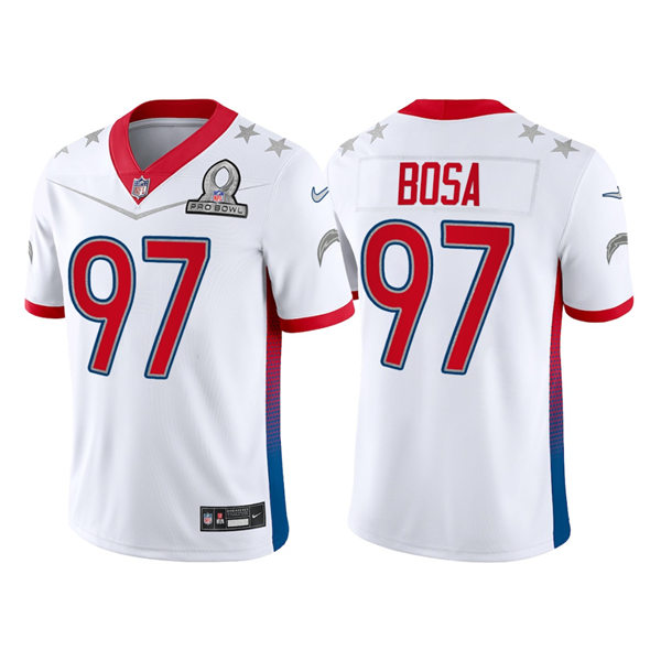 Mens Los Angeles Chargers #97 Joey Bosa White 2022 AFC Pro Bowl Game Jersey