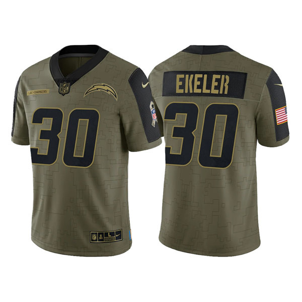 Mens Los Angeles Chargers #30 Austin Ekeler Nike Olive 2021 Salute To Service Limited Jersey