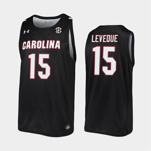 Men's South Carolina Gamecocks #15 Wildens Leveque Black College Basketball Game Jersey