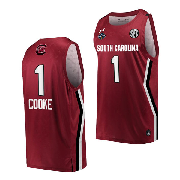 Unisex South Carolina Gamecocks #1 Zia Cooke Wine NCAA 2022 March Madness Final Four Basketball Jersey
