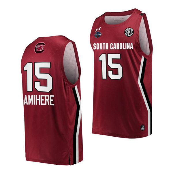 Unisex South Carolina Gamecocks #15 Laeticia Amihere Wine NCAA 2022 March Madness Final Four Basketball Jersey