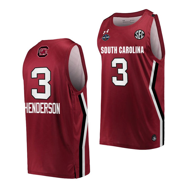 Unisex South Carolina Gamecocks #3 Destanni Henderson Wine NCAA 2022 March Madness Final Four Basketball Jersey