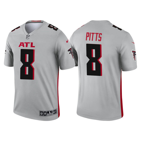 Men's Atlanta Falcons #8 Kyle Pitts Nike Grey Inverted Legend Jersey