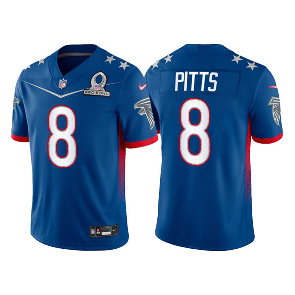 Men's Atlanta Falcons #8 Kyle Pitts Royal 2022 NFC Pro Bowl Game Jersey