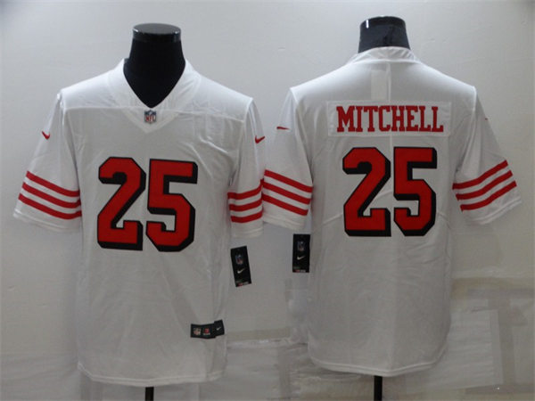 Men's San Francisco 49ers #25 Elijah Mitchell Nike White Retro 1994 75th Anniversary Throwback Classic Limited Jersey