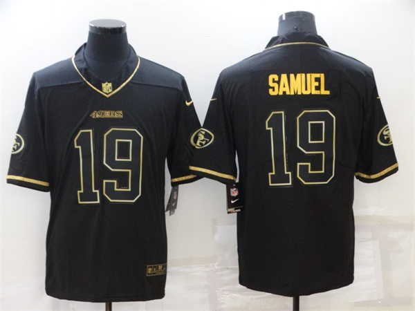 Mens San Francisco 49ers #19 Deebo Samuel Nike Black Golden Edition Vapor Limited Jersey