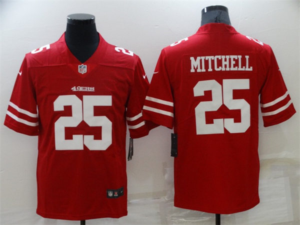Men's San Francisco 49ers #25 Elijah Mitchell Nike Scarlet Vapor Limited Player Jersey