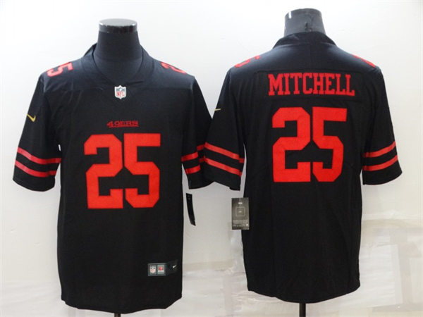 Men's San Francisco 49ers #25 Elijah Mitchell Nike Black Alternate Vapor Limited Player Jersey