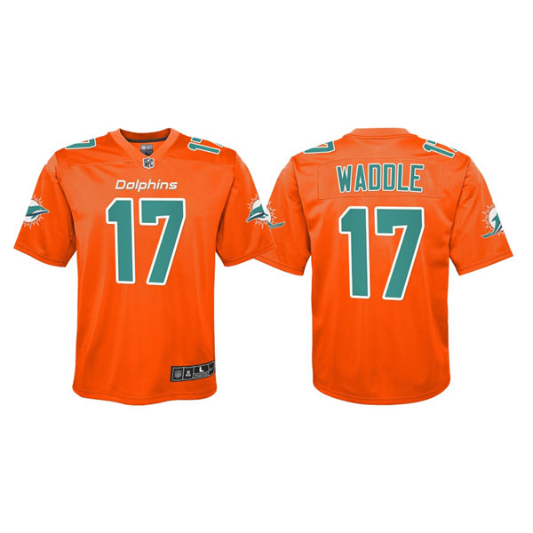 Youth Miami Dolphins #17 Jaylen Waddle Nike Orange Inverted Jersey