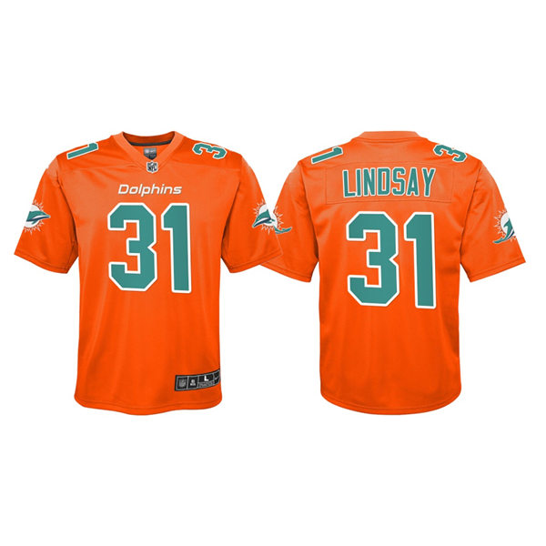 Youth Miami Dolphins #31 Phillip Lindsay Nike Orange Inverted Jersey