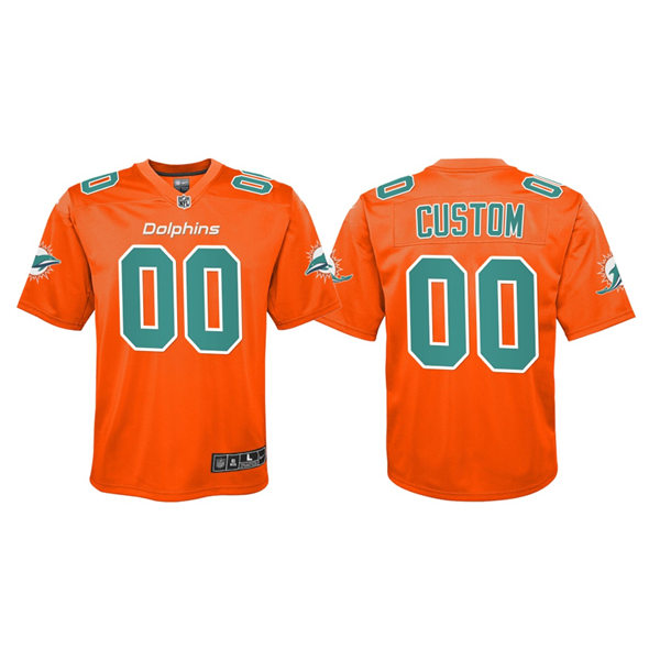 Youth Miami Dolphins Custom Nike Orange Inverted Jersey