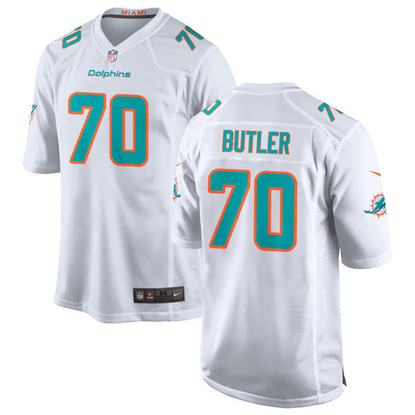 Mens Miami Dolphins #70 Adam Butler Nike White Vapor Untouchable Jersey