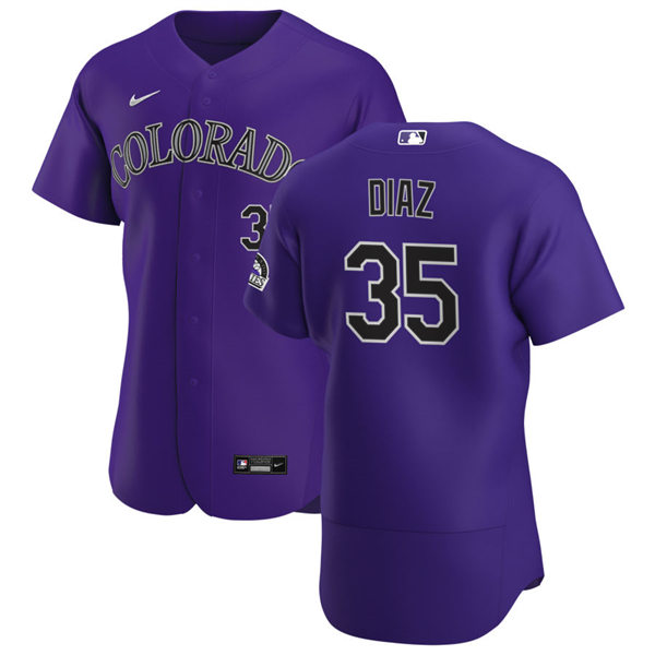 Mens Colorado Rockies #35 Elias Diaz Nike Purple Alternate FlexBase Player Jersey(1)