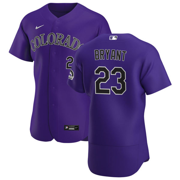 Mens Colorado Rockies #23 Kris Bryant Nike Purple Alternate FlexBase Player Jersey