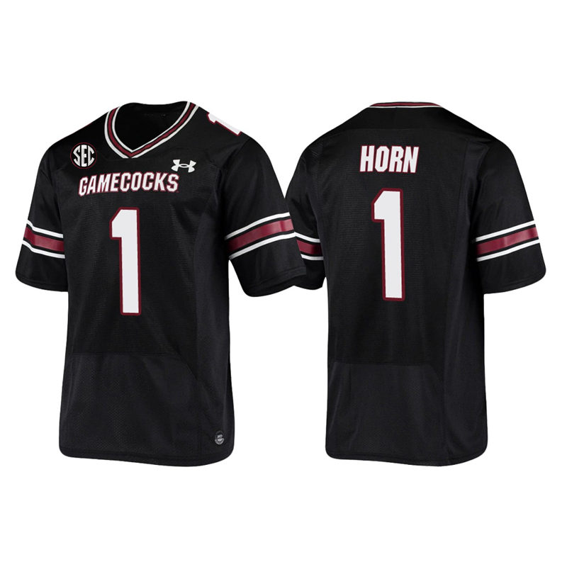 Men's South Carolina Gamecocks #1 Jaycee Horn Black Under Armour College Football Game Jersey