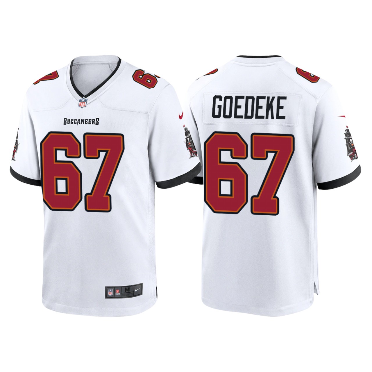 Youth Tampa Bay Buccaneers #67 Luke Goedeke Nike White Limited Jersey