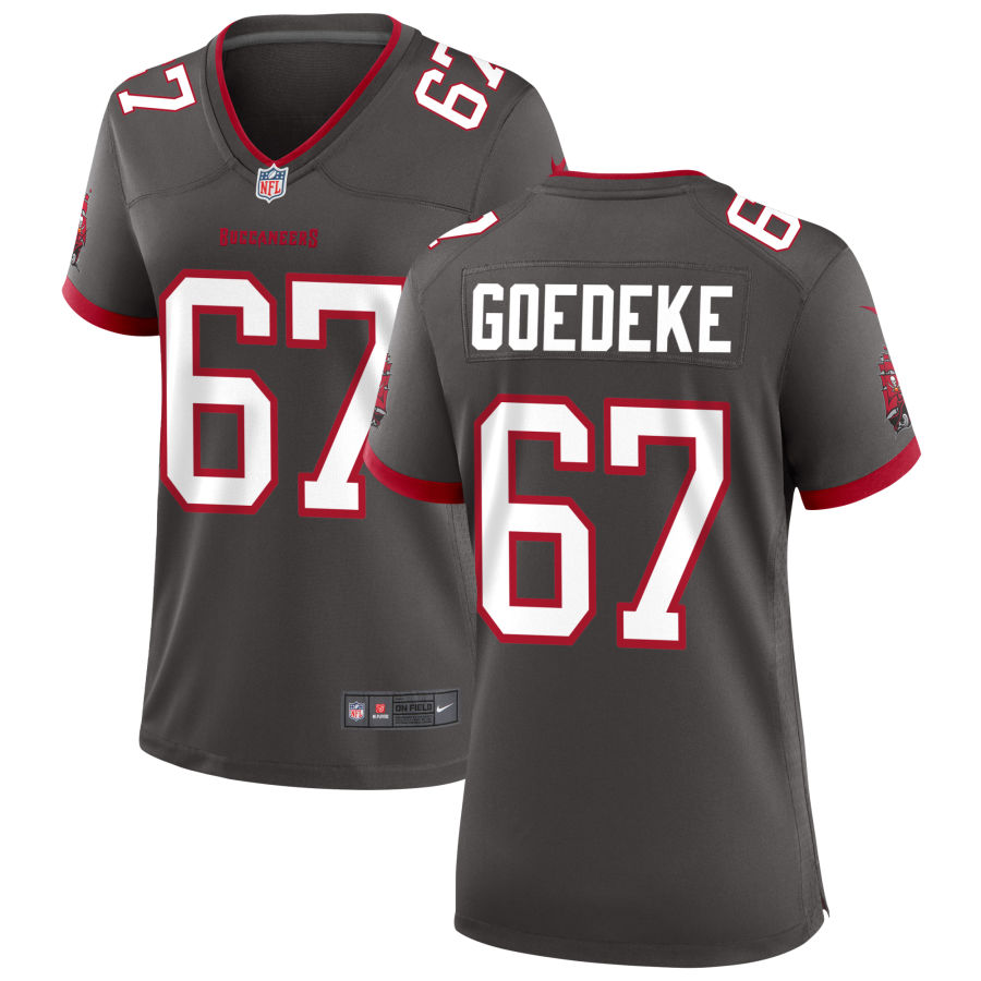 Womens Tampa Bay Buccaneers #67 Luke Goedeke Nike Pewter Alternate Limited Jersey