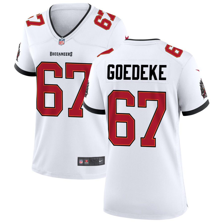 Womens Tampa Bay Buccaneers #67 Luke Goedeke Nike White Limited Jersey