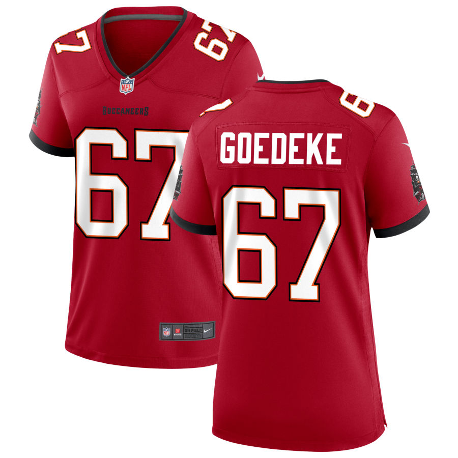 Womens Tampa Bay Buccaneers #67 Luke Goedeke Nike Red Limited Jersey