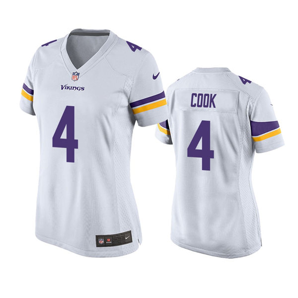 Womens Minnesota Vikings #4 Dalvin Cook Nike White Limited Jersey