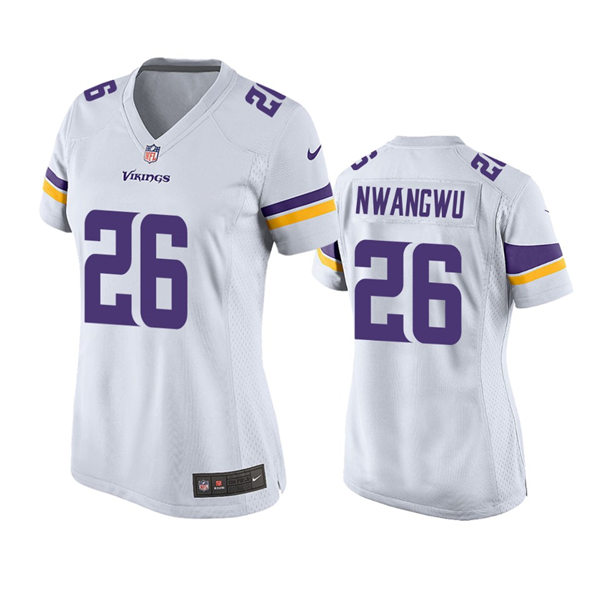 Womens Minnesota Vikings #26 Kene Nwangwu Nike White Limited Jersey