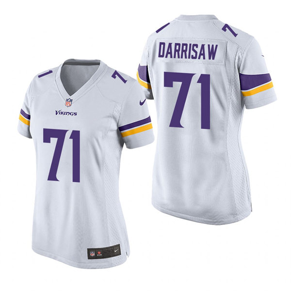 Womens Minnesota Vikings #71 Christian Darrisaw Nike White Limited Jersey