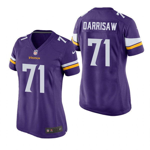 Womens Minnesota Vikings #71 Christian Darrisaw Nike Purple Limited Jersey