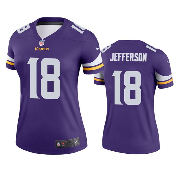Womens Minnesota Vikings #18 Justin Jefferson Nike Purple Limited Jersey