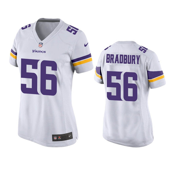 Womens Minnesota Vikings #56 Garrett Bradbury Nike White Limited Jersey