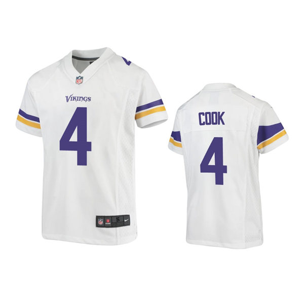 Youth Minnesota Vikings #4 Dalvin Cook Nike White Limited Jersey