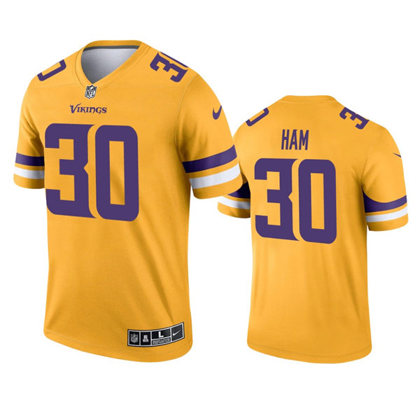 Men's Minnesota Vikings #30 C.J. Ham Nike Gold Inverted Limited Jersey