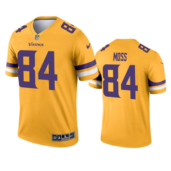 Men's Minnesota Vikings Retired Player #84 Randy Moss Nike Gold Inverted Limited Jersey