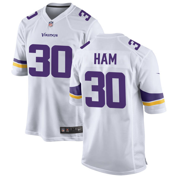 Men's Minnesota Vikings #30 C.J. Ham Nike White Vapor Untouchable Limited Jersey