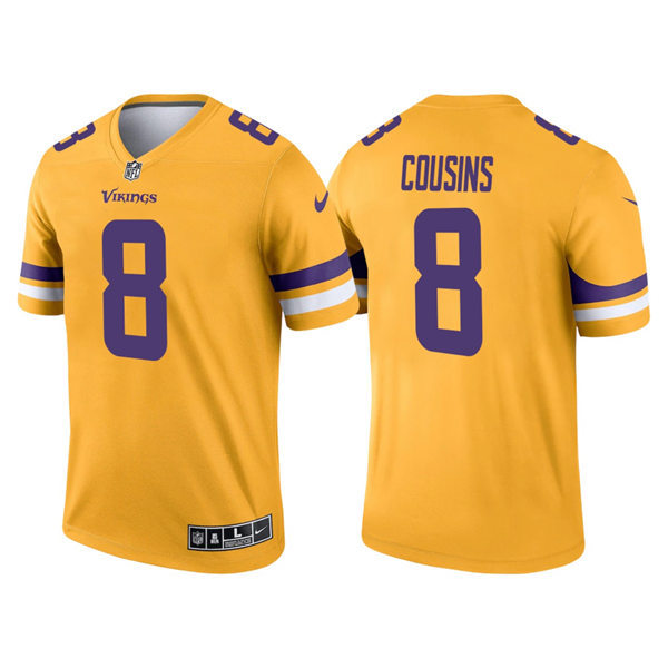Men's Minnesota Vikings #8 Kirk Cousins Nike Gold Inverted Limited Jersey
