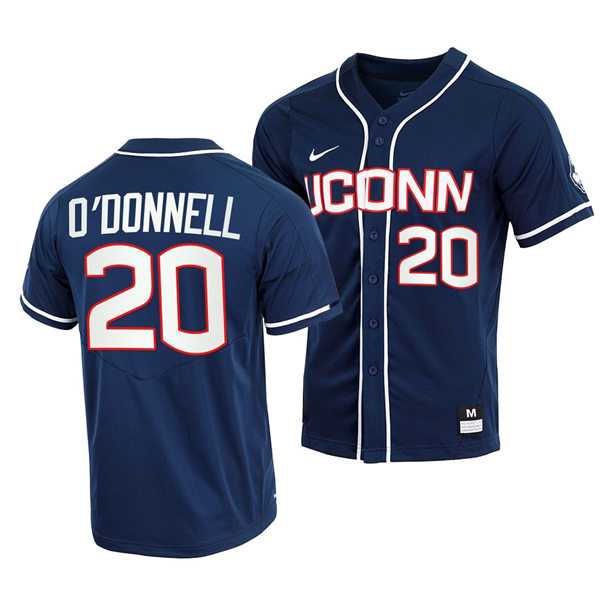 Mens UConn Huskie #20 Brendan O'Donnell College Baseball Game Jersey Nike Navy 