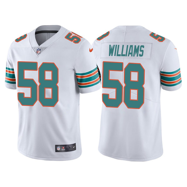 Mens Miami Dolphins #58 Connor Williams Nike White Retro Alternate Vapor Limited Jersey