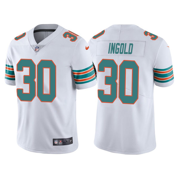 Mens Miami Dolphins #30 Alec Ingold Nike White Retro Alternate Vapor Limited Jersey