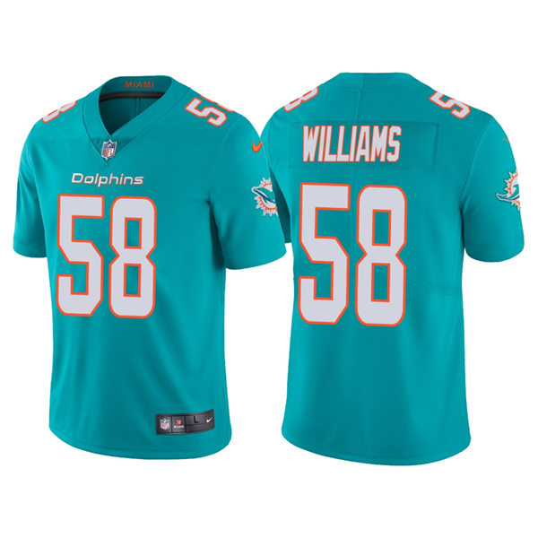 Mens Miami Dolphins #58 Connor Williams Nike Aqua Vapor Limited Player Jersey