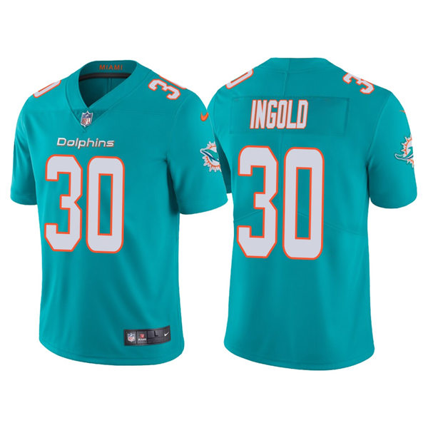 Mens Miami Dolphins #30 Alec Ingold Nike Aqua Vapor Limited Player Jersey