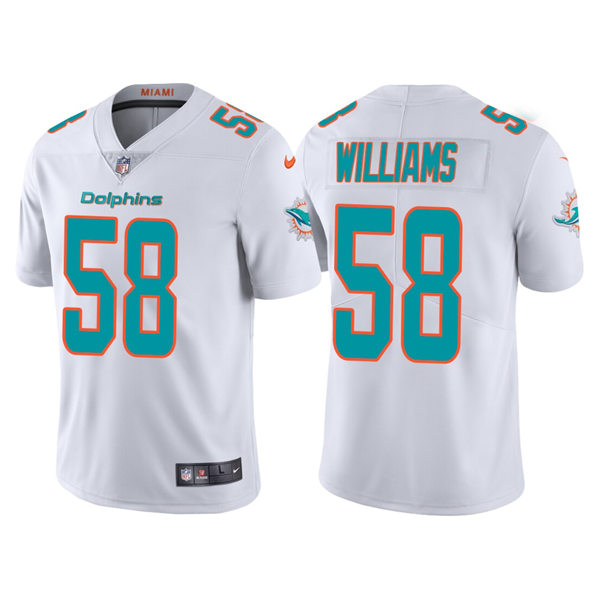 Mens Miami Dolphins #58 Connor Williams Nike White Vapor Limited Player Jersey