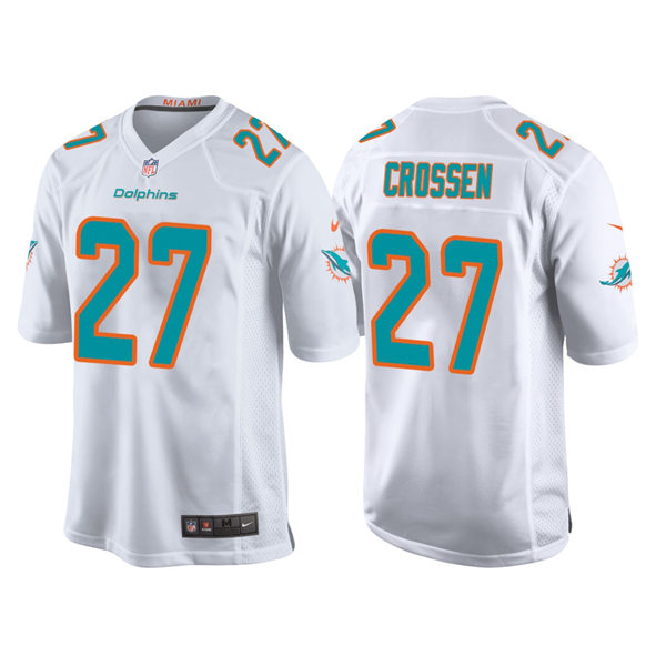 Youth Miami Dolphins #27 Keion Crossen Nike White Limited Jersey