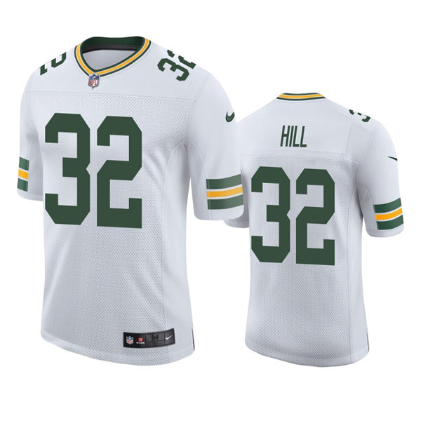 Mens Green Bay Packers #32 Kylin Hill Nike White Vapor Limited Player Jersey