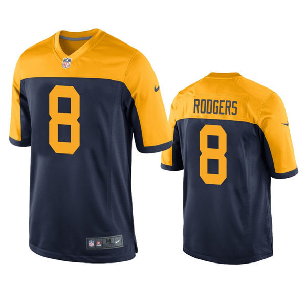 Mens Green Bay Packers #8 Amari Rodgers Nike Navy Gold Throwback Limited Jersey