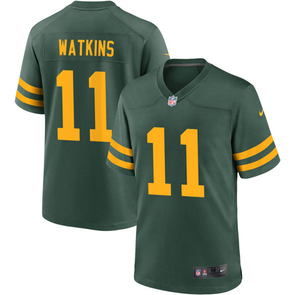 Mens Green Bay Packers #11 Sammy Watkins Nike 2021 Green Alternate Retro 1950s Throwback Jersey